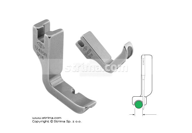 Půl patka pro našívání kedru pro šicí stroje, pravá 4.8mm P31C3/16 [12435R 3/16]